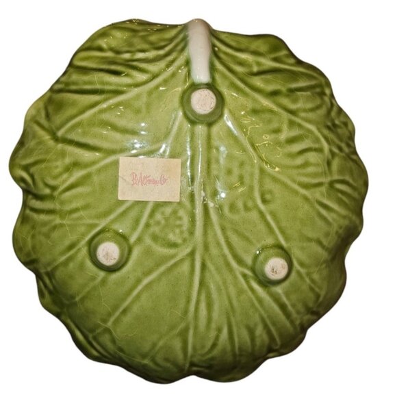 Cabbage Ware Green Leaf Shaped Ceramic Dish B. Altman & Co. 7" Width 8" Length - Picture 7 of 10